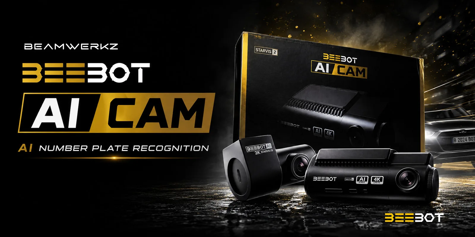 BeeBot AI Cam dashcam with AI number plate recognition